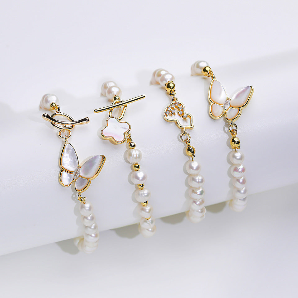 Pearl Bracelet Fritillary Butterfly Ornament