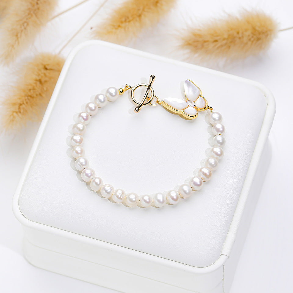 Pearl Bracelet Fritillary Butterfly Ornament