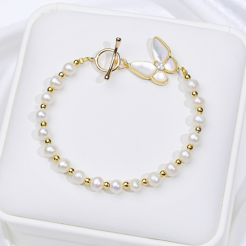 Pearl Bracelet Fritillary Butterfly Ornament