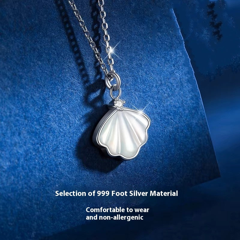 S999 Sterling Silver Shell Necklace