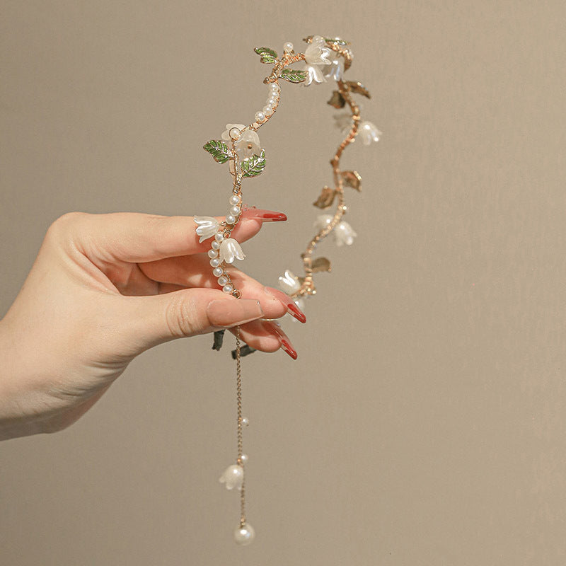 White Linglan Pearl Tassel Mori Temperament Elegant