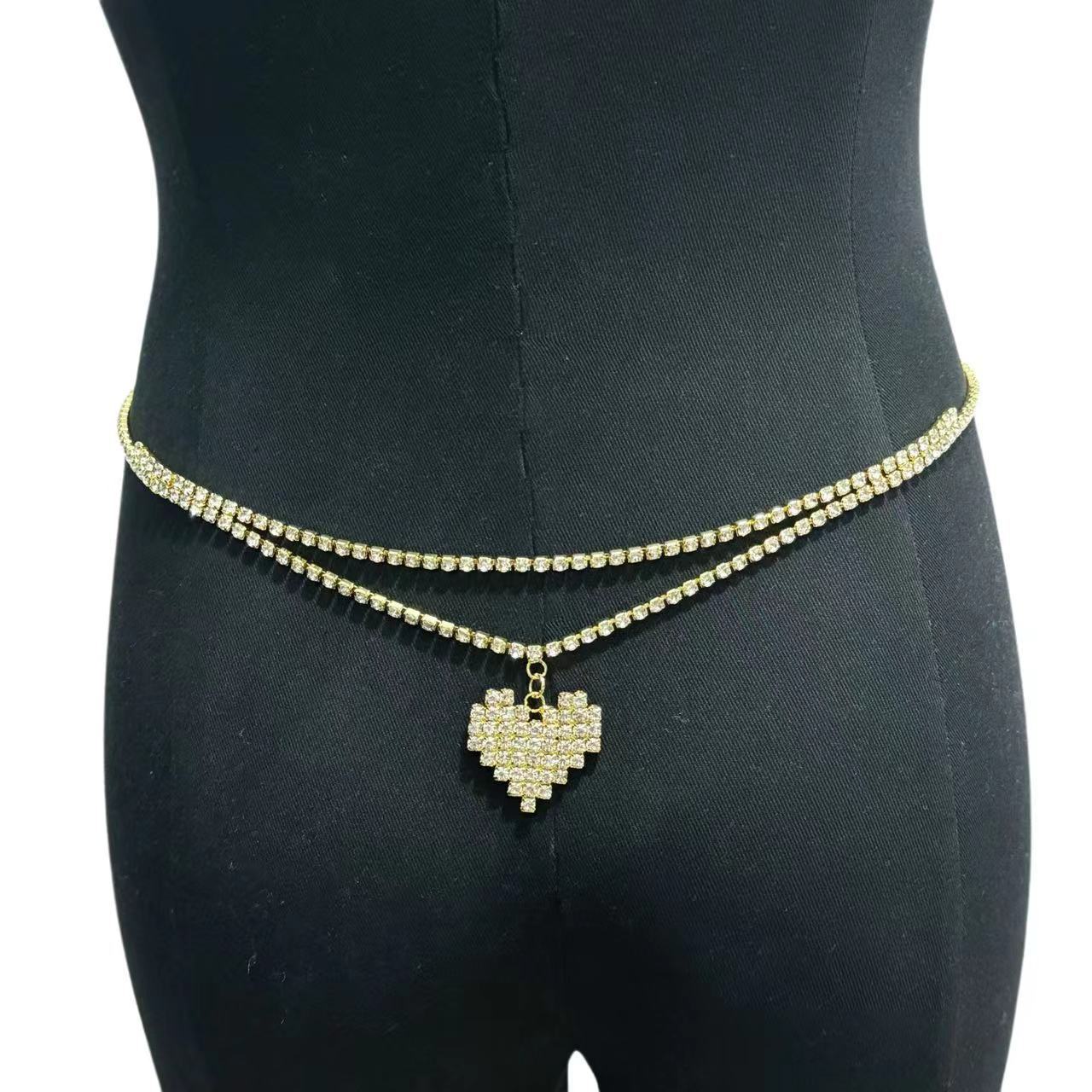 Baddie Personalized  Loving Heart Pendant Waist Chain