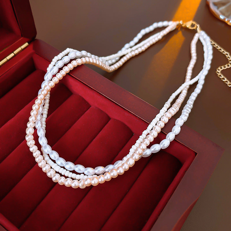 Irregular Long Pearl Necklace Niche