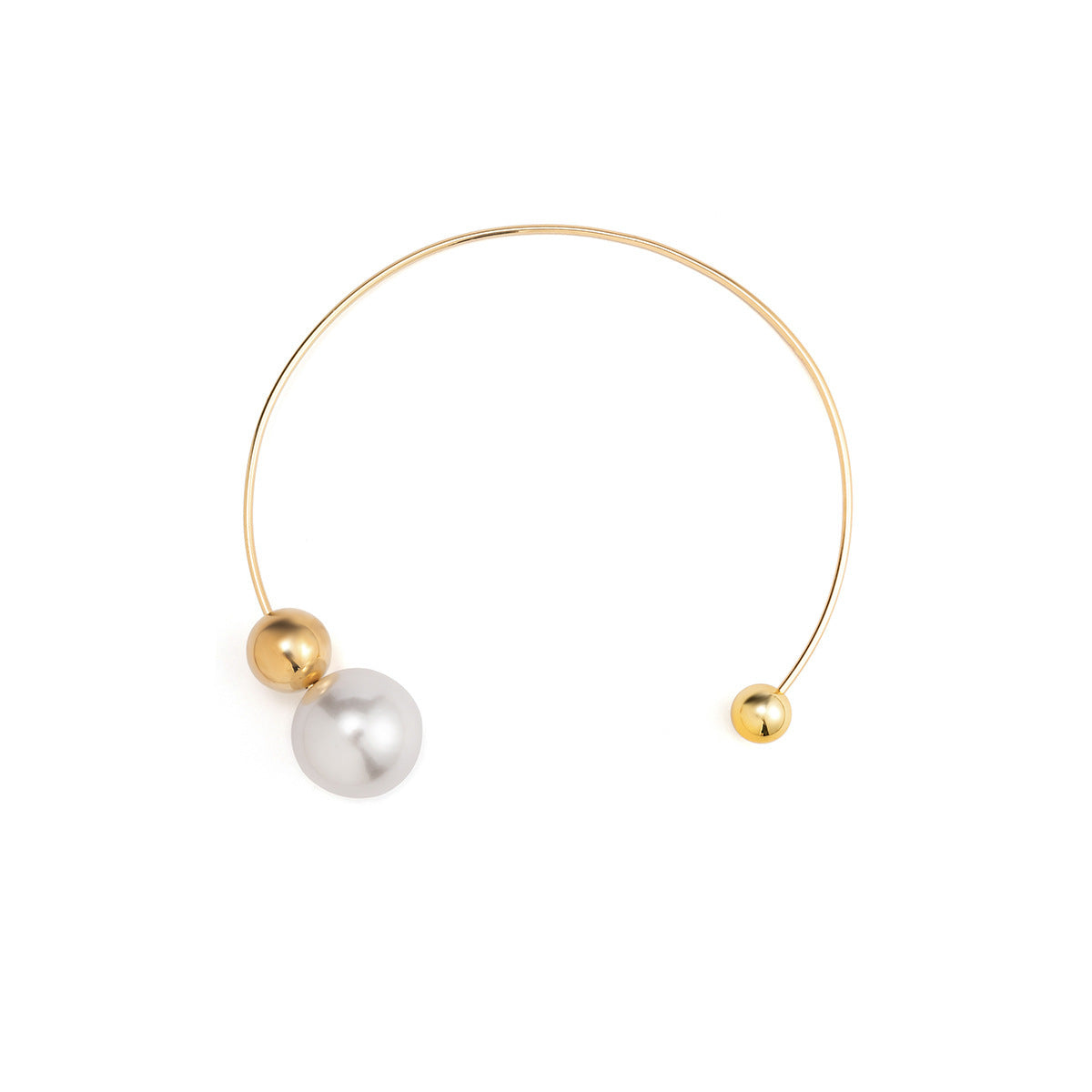 The MOON  Pearl Round Beads Collar Niche