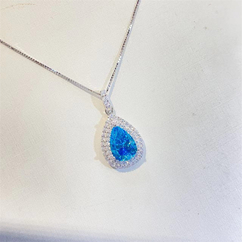 Ocean Blue Sapphire Moissanite Chain