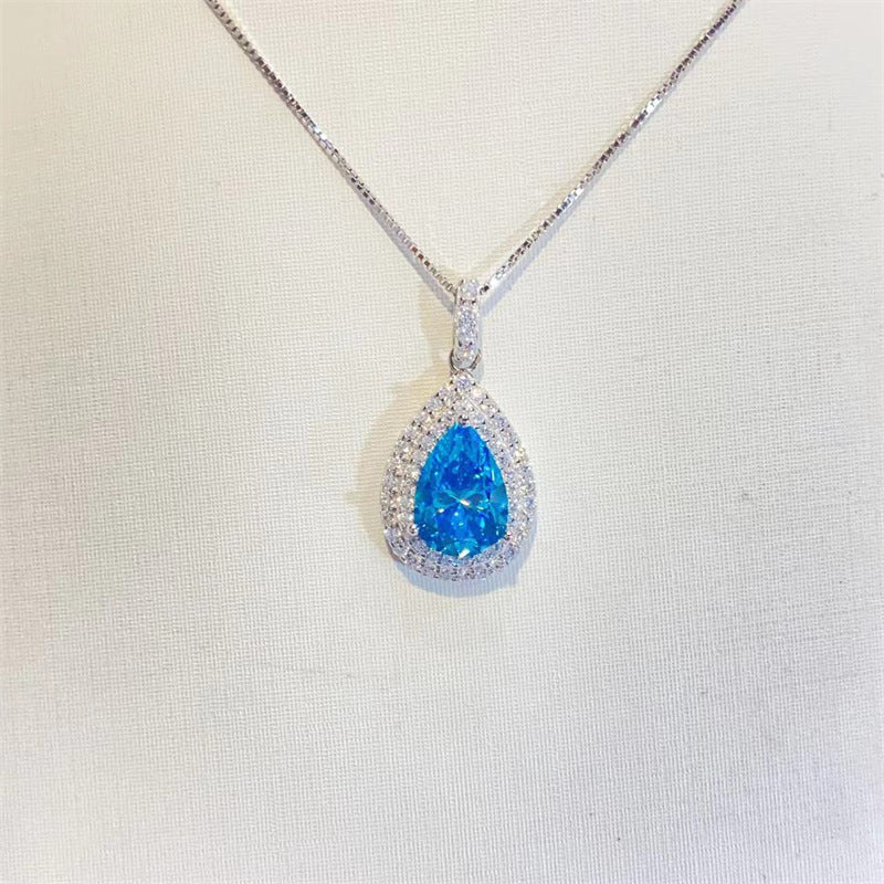 Ocean Blue Sapphire Moissanite Chain