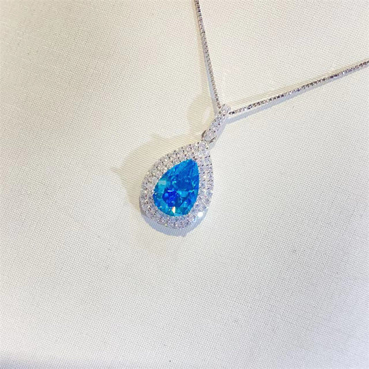 Ocean Blue Sapphire Moissanite Chain