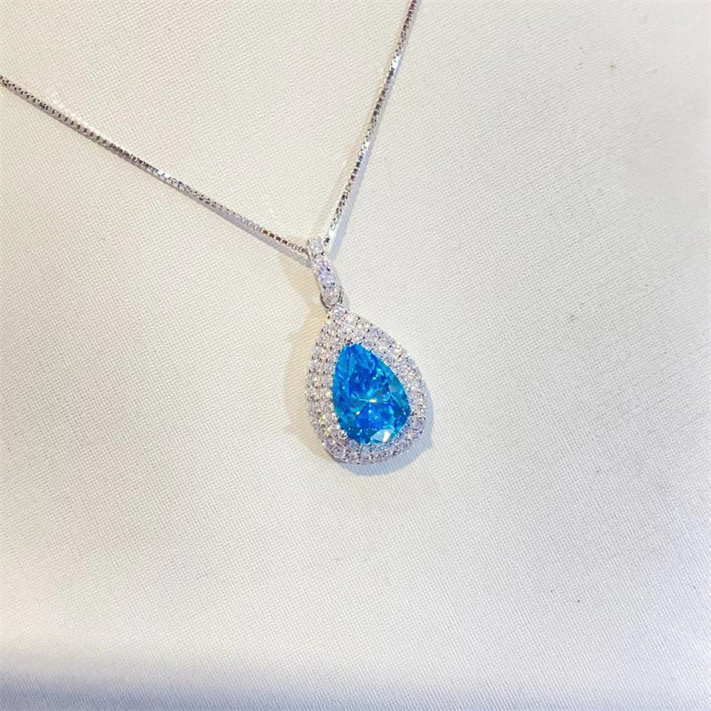 Ocean Blue Sapphire Moissanite Chain