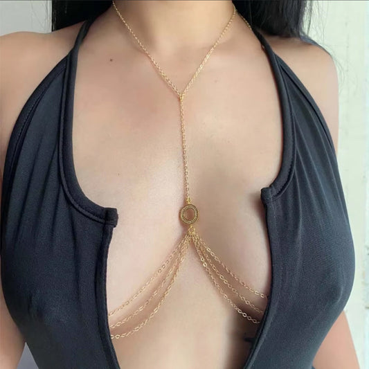 G&G Baddie Diamond Chain Chest Necklace