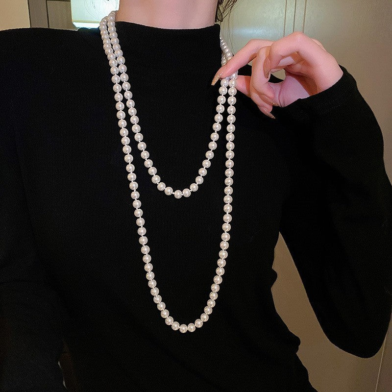 Irregular Long Pearl Necklace Niche